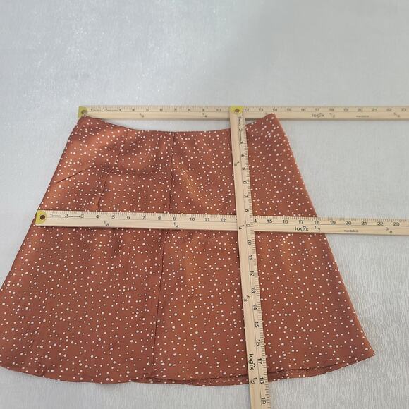 Princess Polly Mini polka dot brown women's mini skirt Size 8 Fall soft girl - Picture 5 of 11